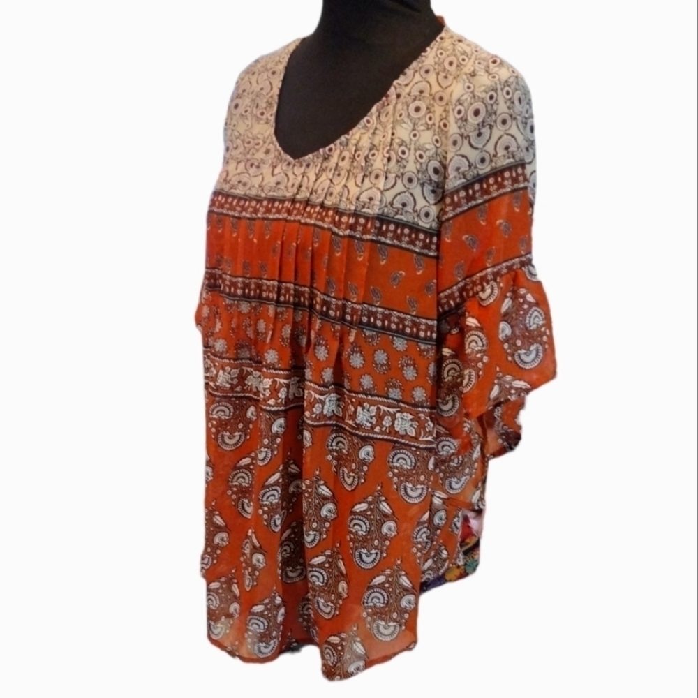 STYLE & Co Peasant 3/4 Sleeve  Blouse